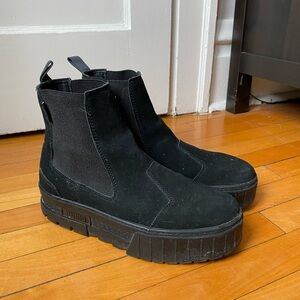 Puma Black Suede Women's Platform Boots